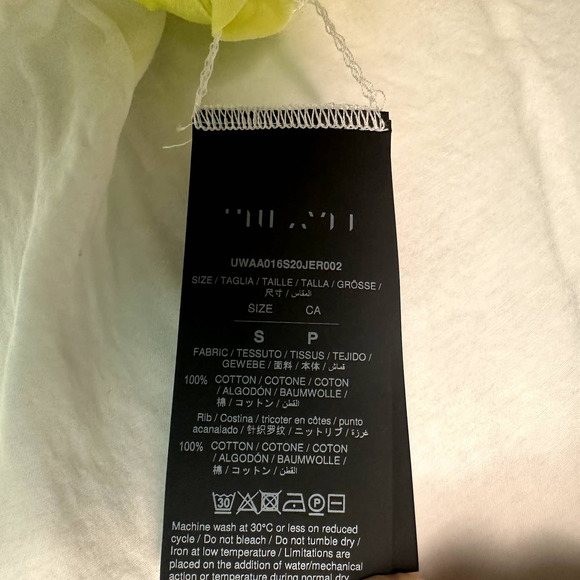 Unravel Project Lime and White Dip Dye Distressed Crew Neck Shirt - Picture 6 of 6